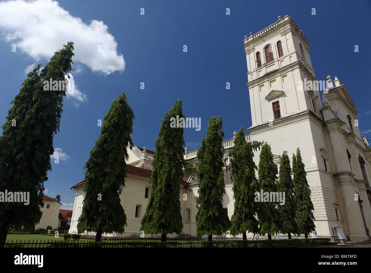 The Se Cathedral in Old Goa, Goa State in India. Stock Photo