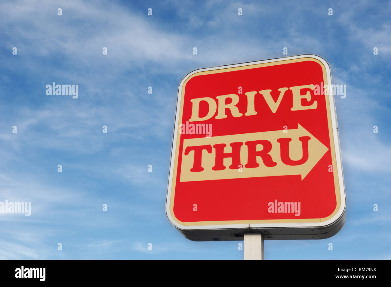 Drive Thru sign - Red Deer, Alberta, Canada Stock Photo