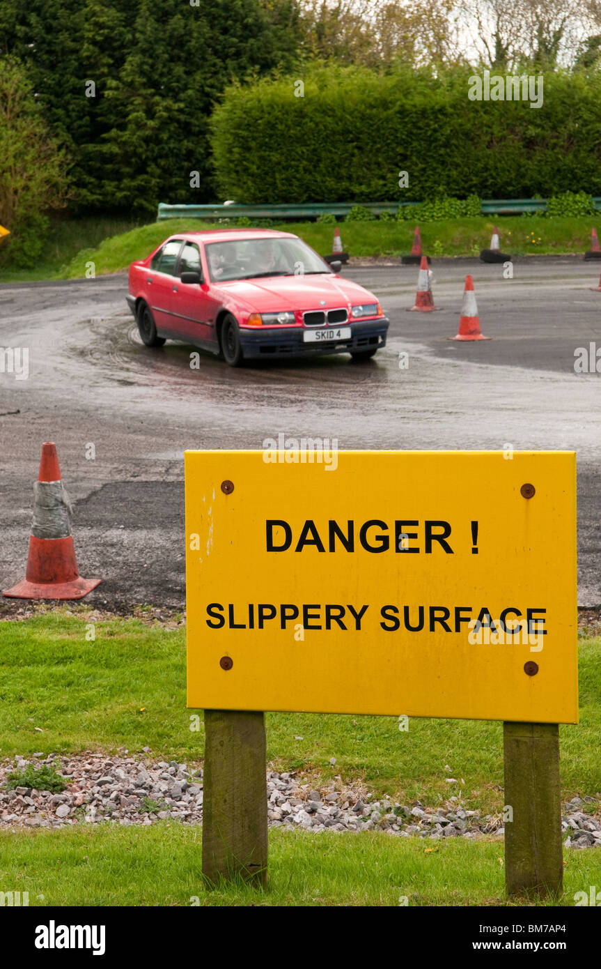 Skid Pan Driving Stock Photo Alamy