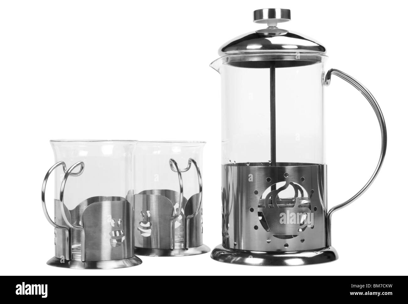 Coffee maker with coffee cups Stock Photo
