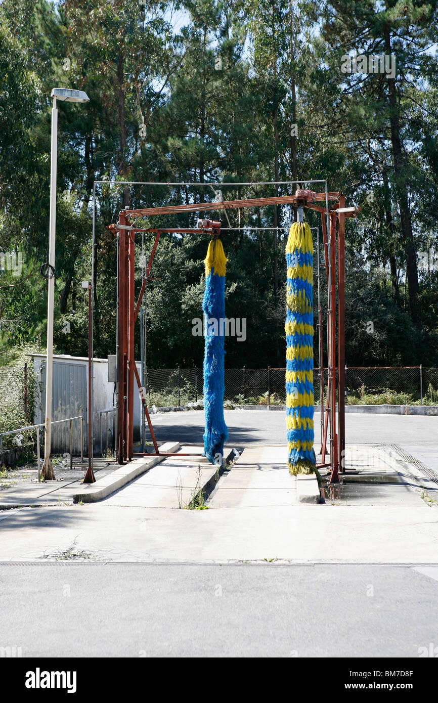 Equipment from an abandoned car wash Stock Photo Alamy