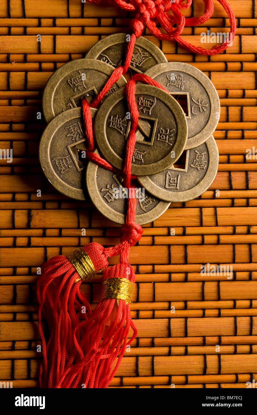 Chinese Feng Shui coins for wealth and success Stock Photo - Alamy