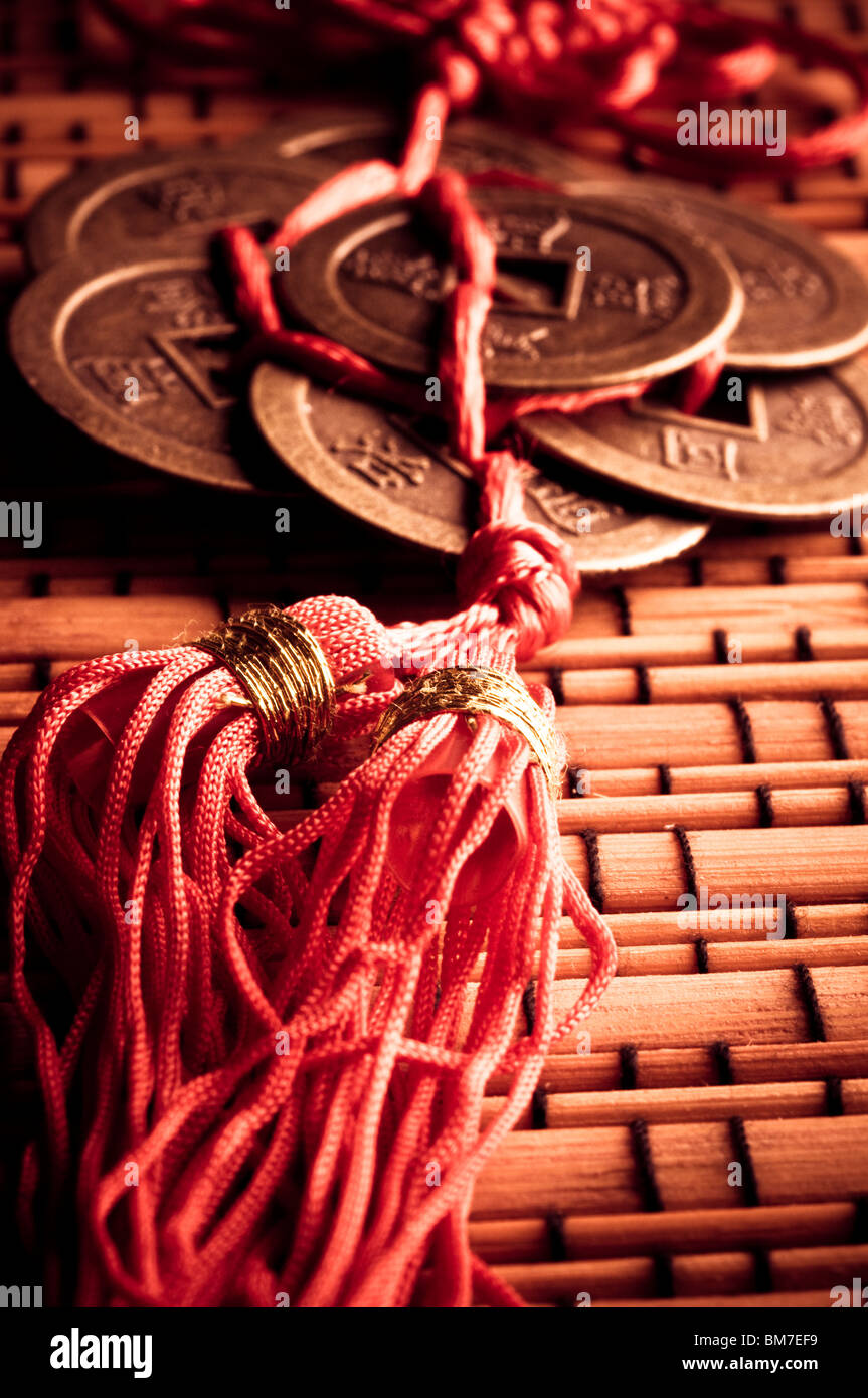 Chinese Feng Shui coins for wealth and success Stock Photo Alamy