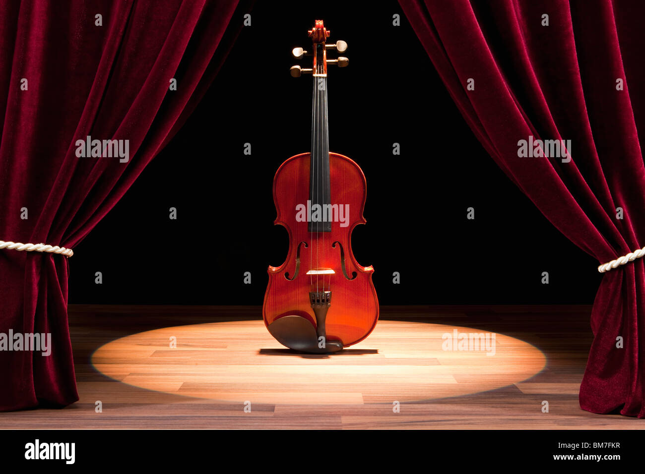 A Double Bass On A Theatre Stage Stock Photo