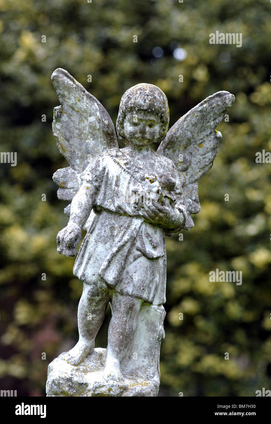 Angel gravestone Stock Photo