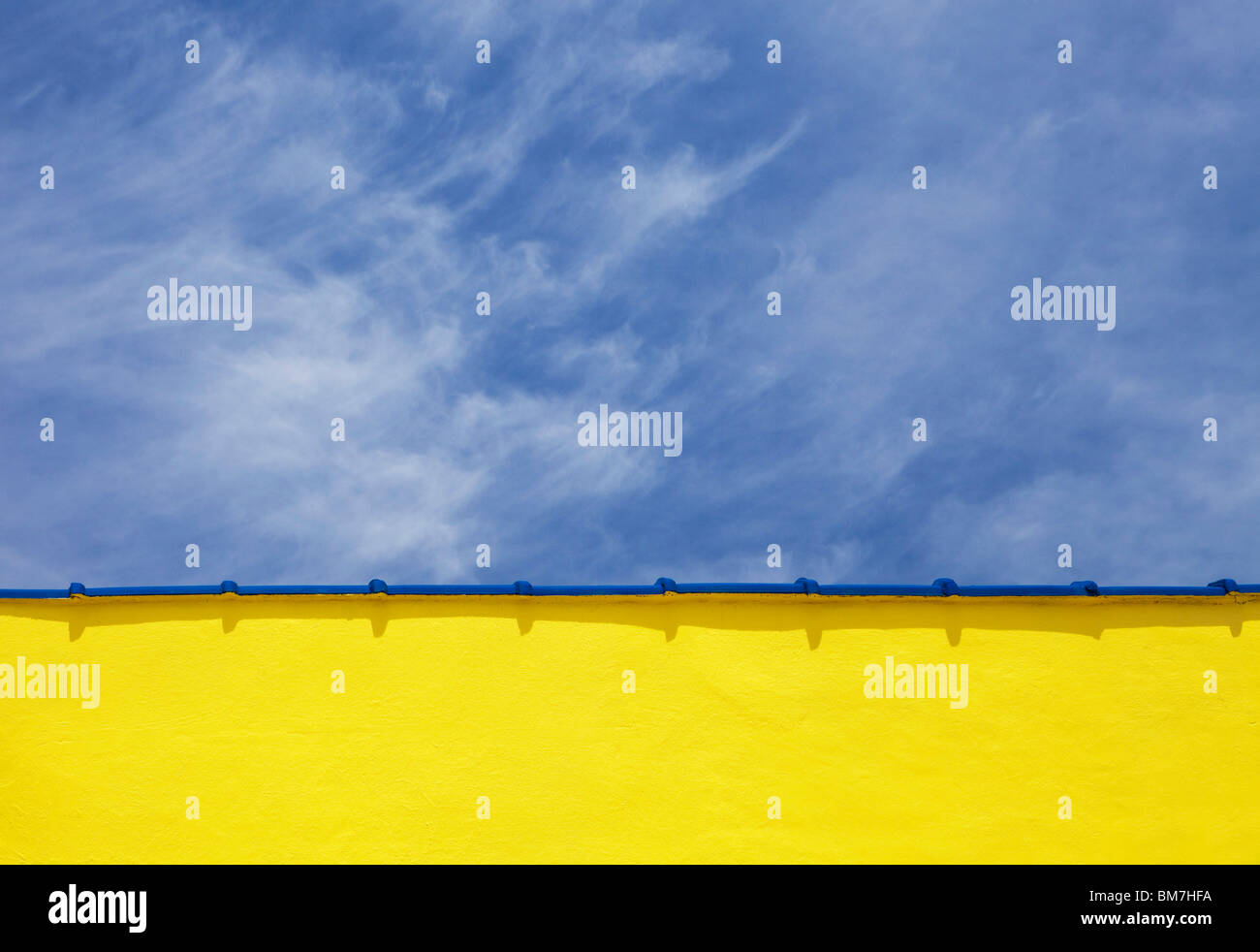 Blue wall with a roof hi-res stock photography and images - Alamy
