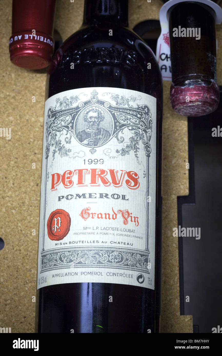 A Bottle of Petrus Wine Stock Photo