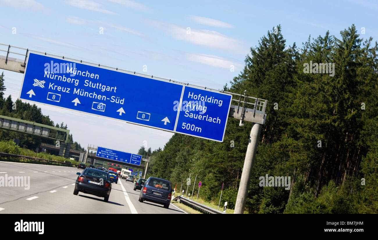 Germany: Motorway / highway in Bavaria Stock Photo