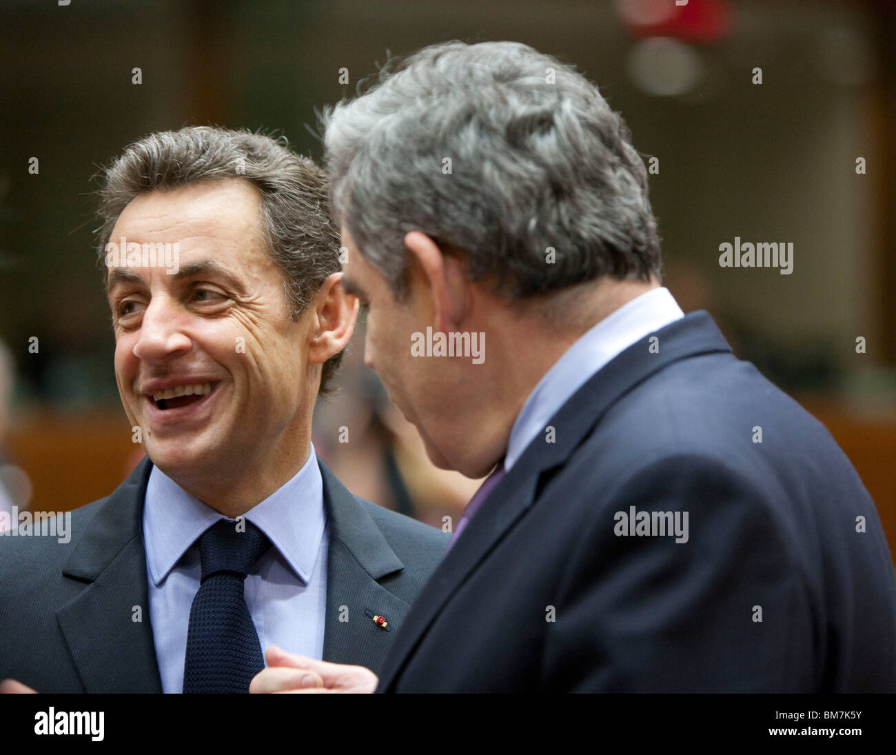 Brussels: Nicolas Sarkozy at the European Summit on 2010/03/26 Stock Photo