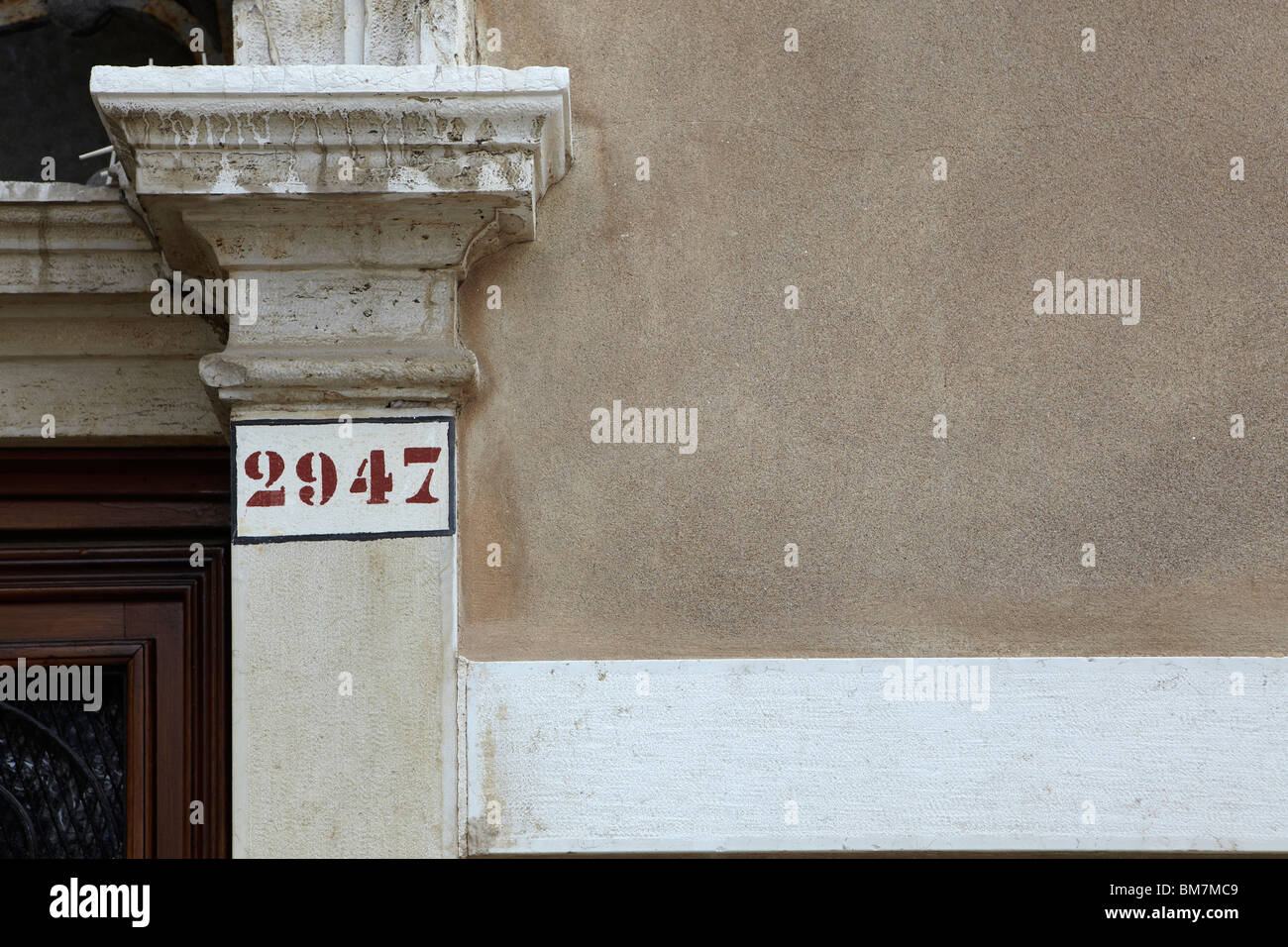 Property numbering in Venice, Italy Stock Photo