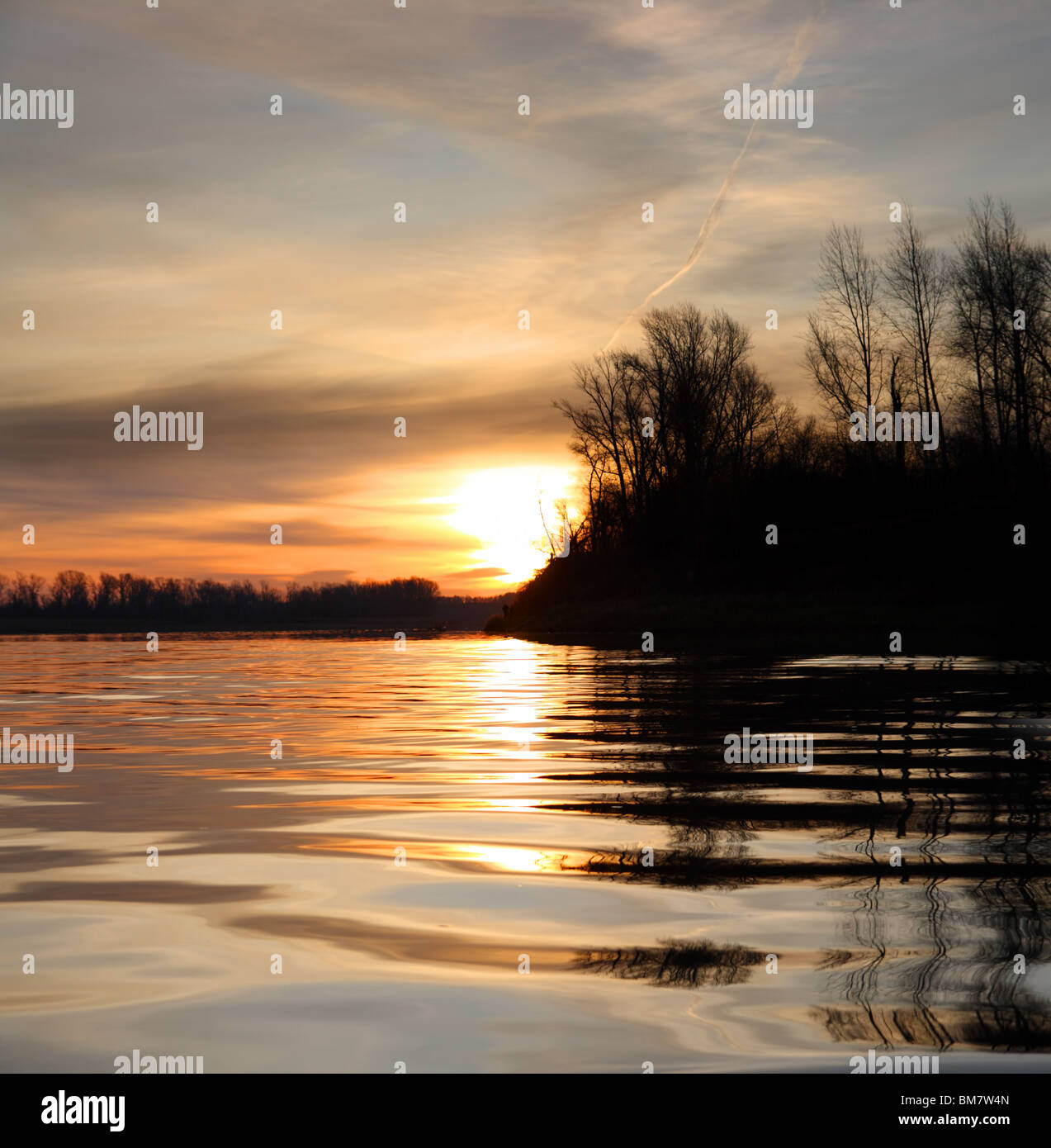 Water Ripples Night river landscape with sunset against ripple water Stock Photo - Alamy