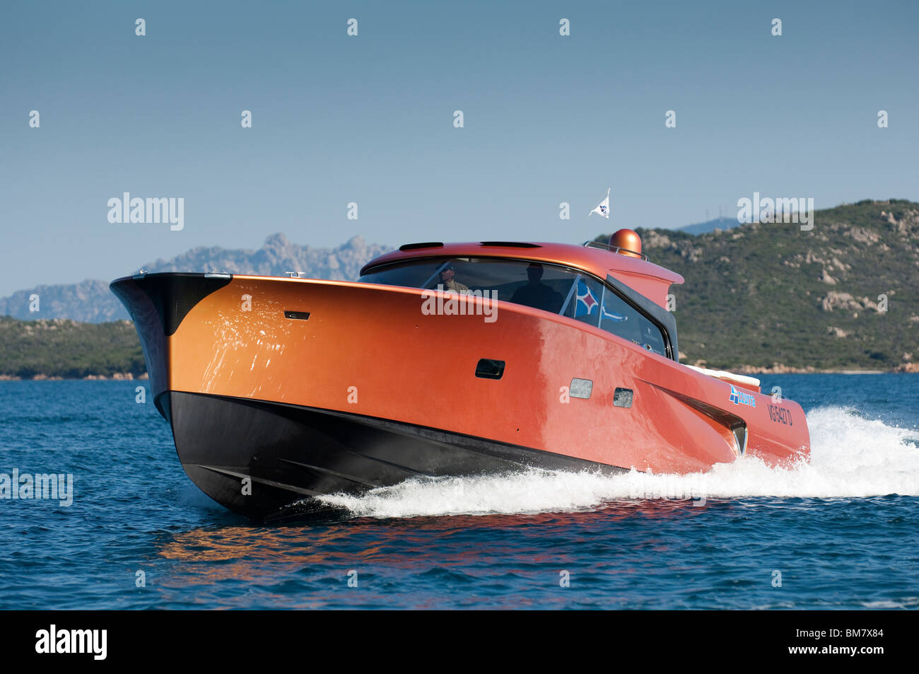Power boat Maxi Dolphin, La Maddalena, Sardinia. Italy Stock Photo - Alamy