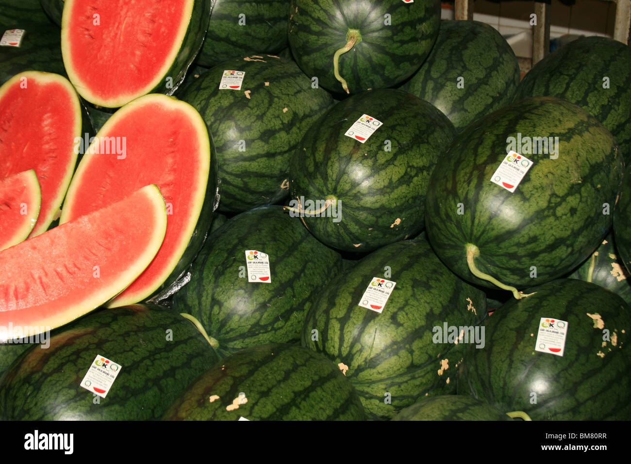 Watermelons in a market in Thailand Stock Photo Alamy