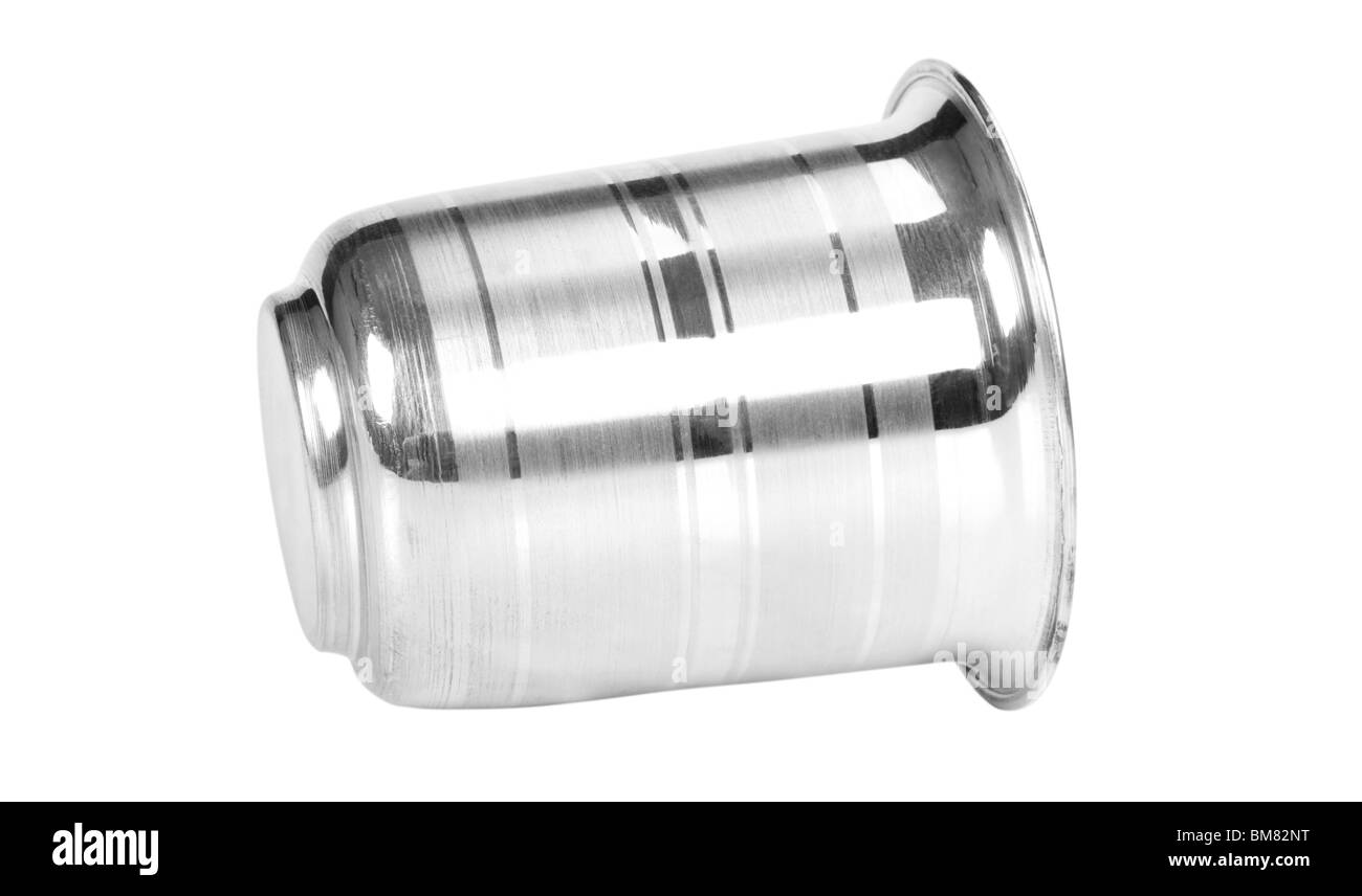 Closeup of a stainless steel glass Stock Photo Alamy