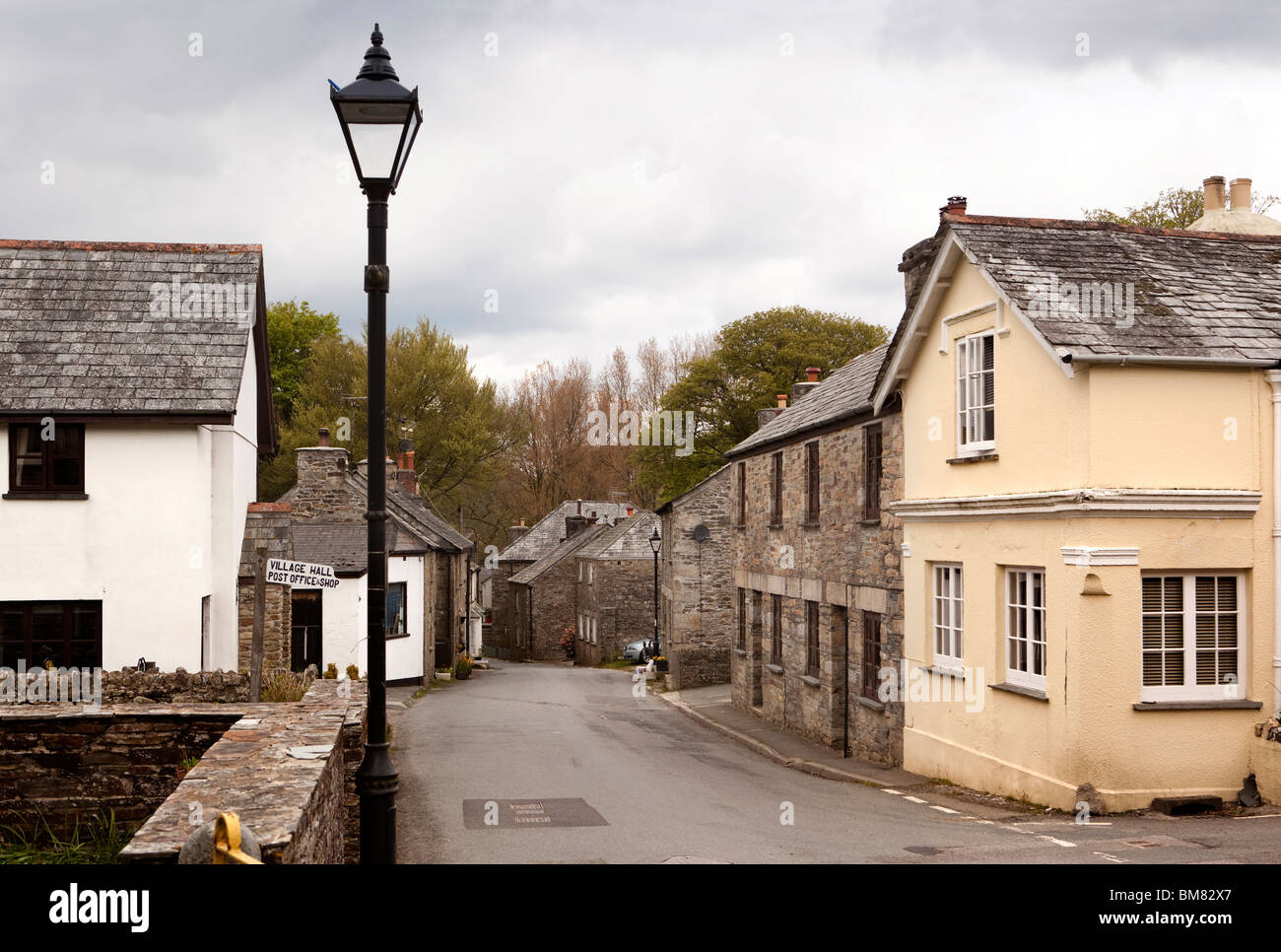 UK, Cornwall, Altarnun, main road through village Stock Photo