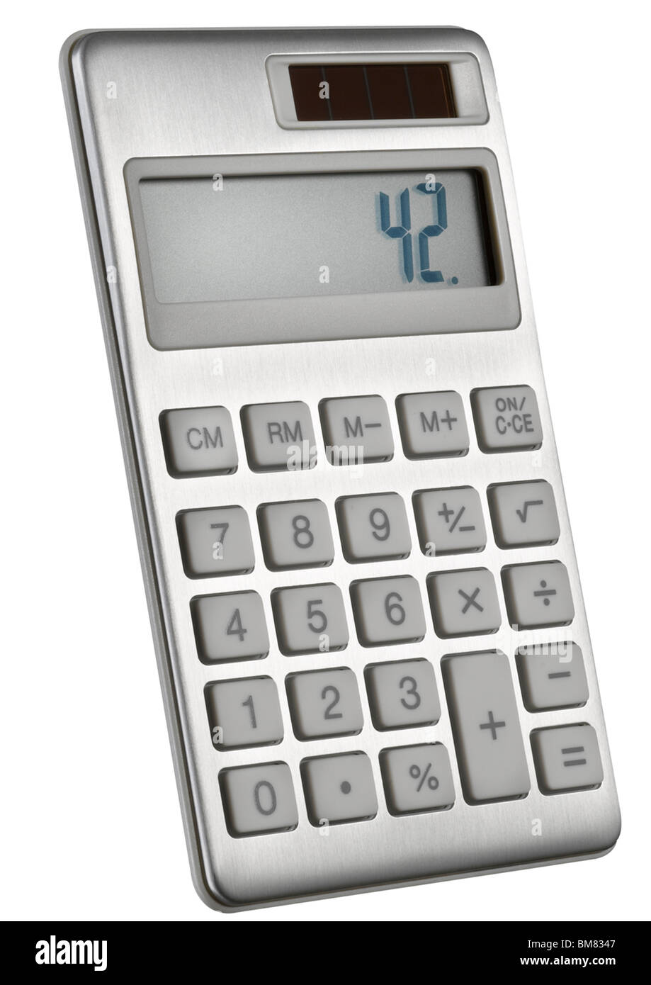 A silver calculator Stock Photo Alamy