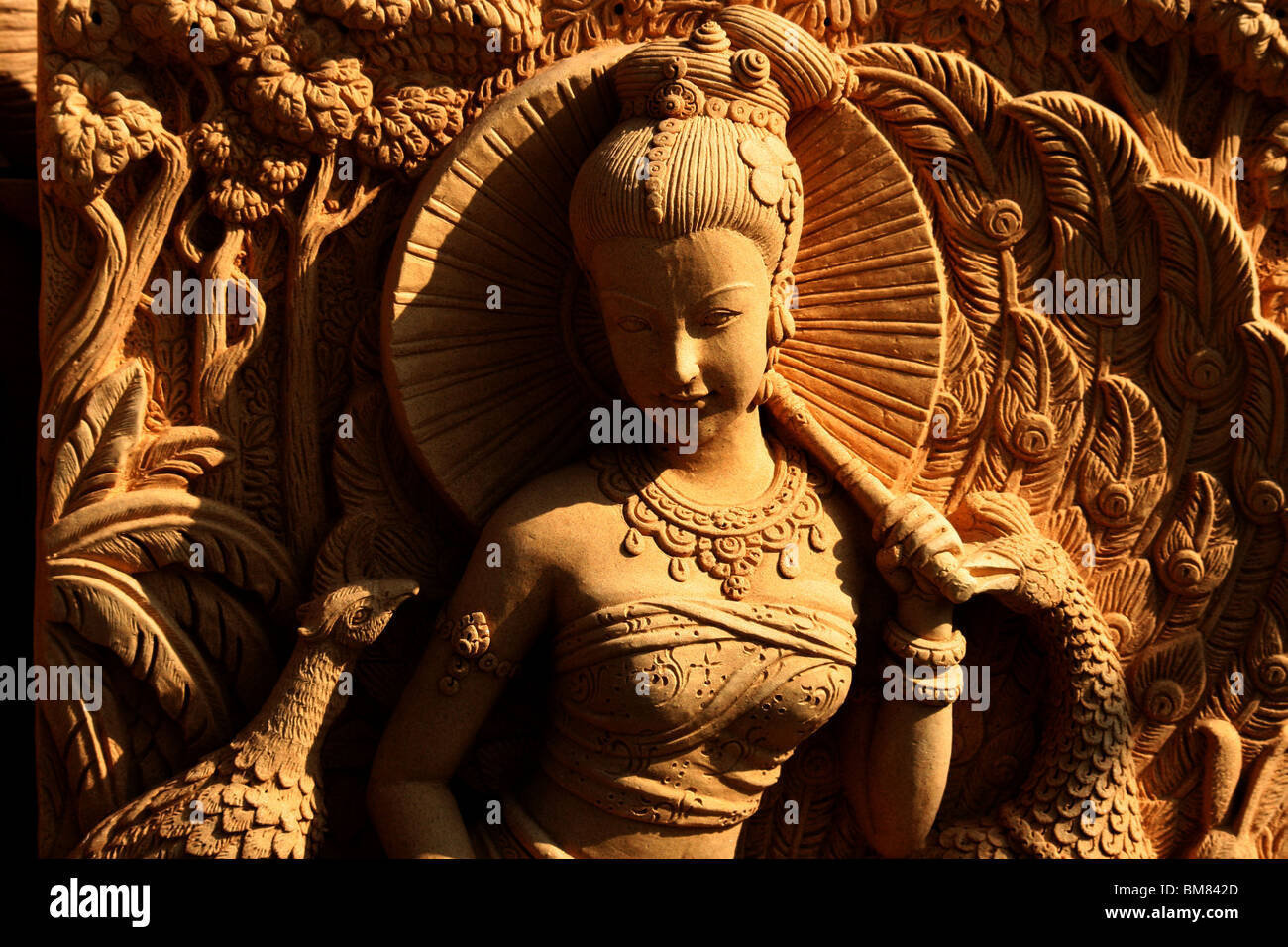 Stone statue of a lady  for sale in a shop in Pattaya, Thailand. Stock Photo