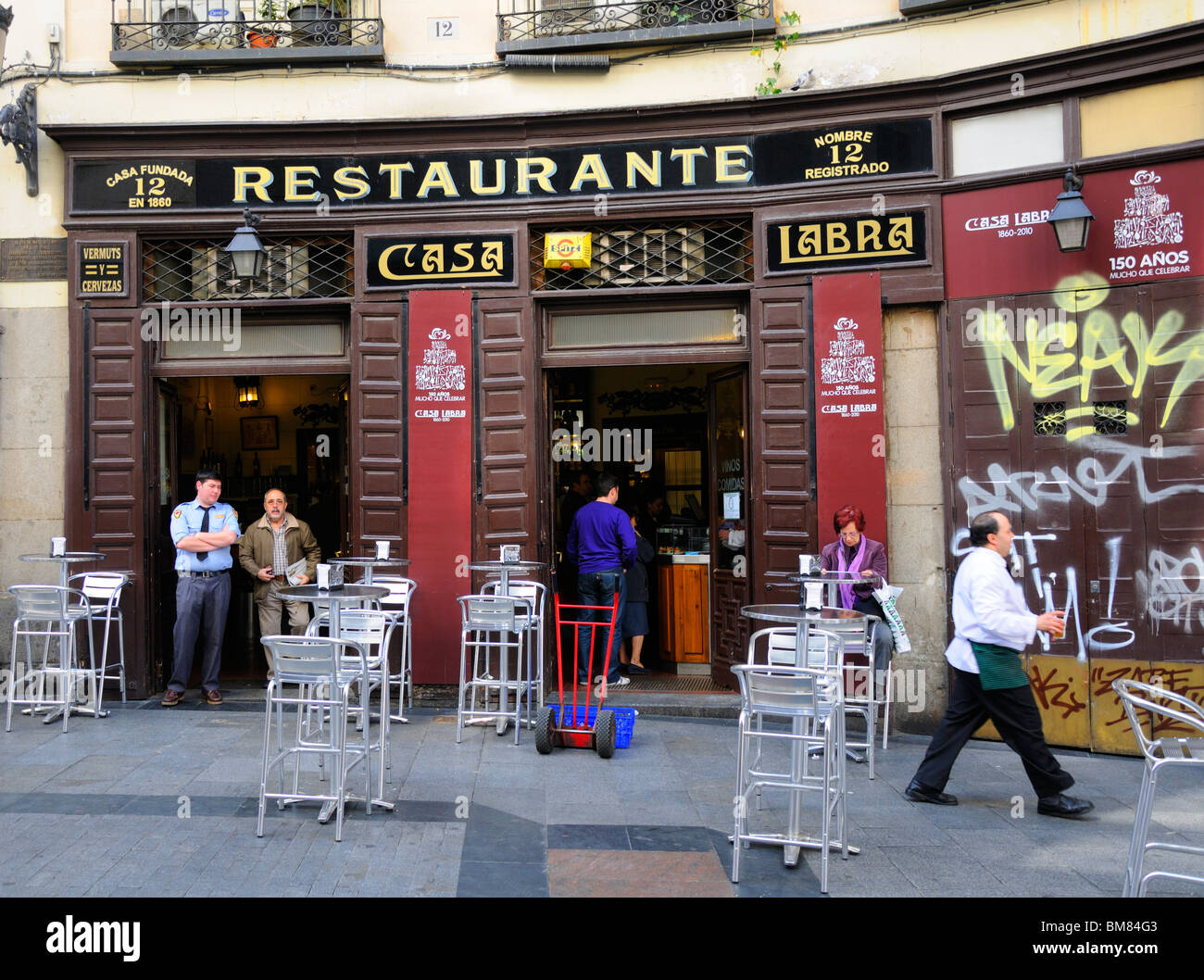 Madrid, Spain. Casa Labra restaurant (1860 - where the Spanish Socialist Party was formed) in Calle de Tetuan Stock Photo