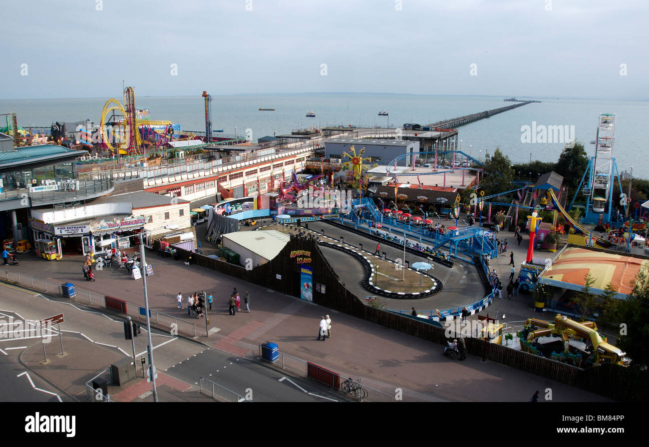 A view of southend funfair from a high point Stock Photo