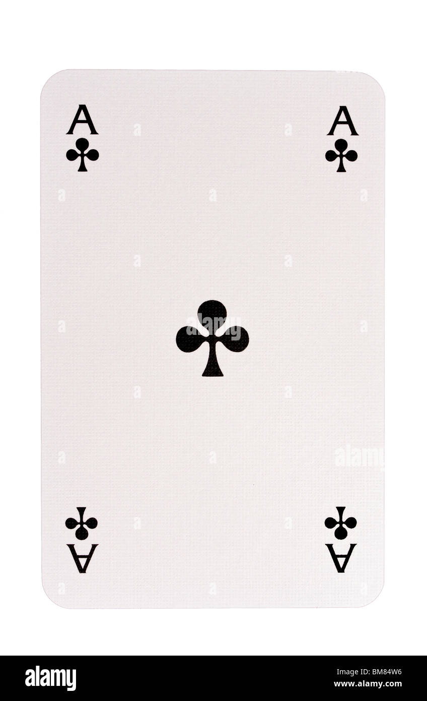 Ace Of Clubs Isolated On White Background. Stock Photo