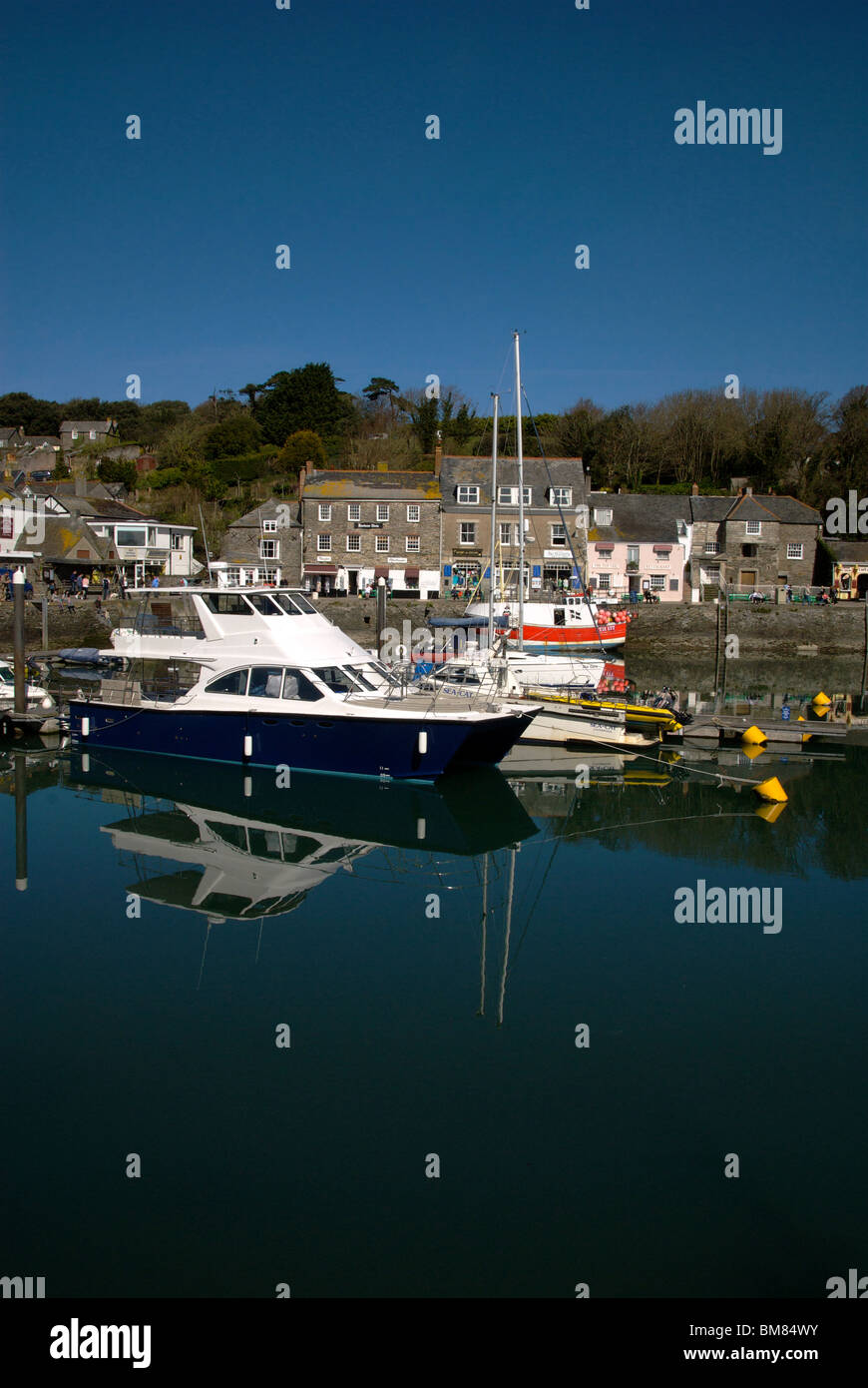 Padstow Cornwall UK Harbour Harbor Quay Marina Fishing Boats Stock