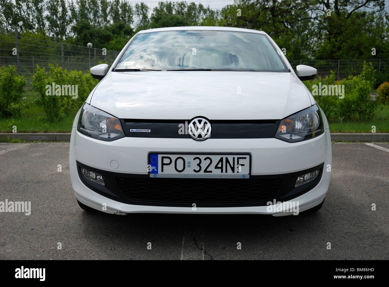 Polo 1.2 TDI BlueMotion - MY 2010 - white - five doors (5D) - German  subcompact city car - on parking space Stock Photo - Alamy