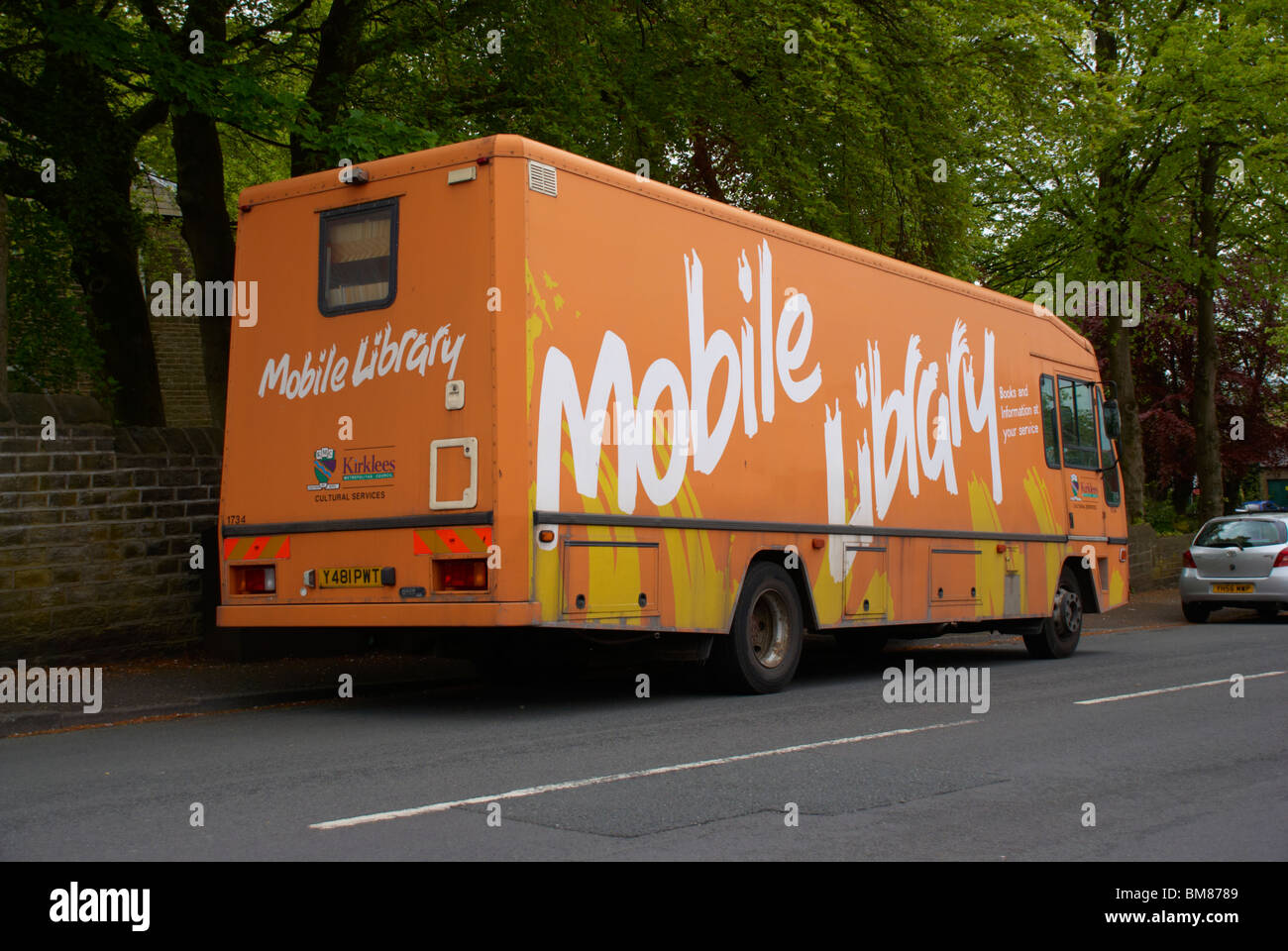 Mobile library in Huddersfield, West Yorkshire Stock Photo Alamy