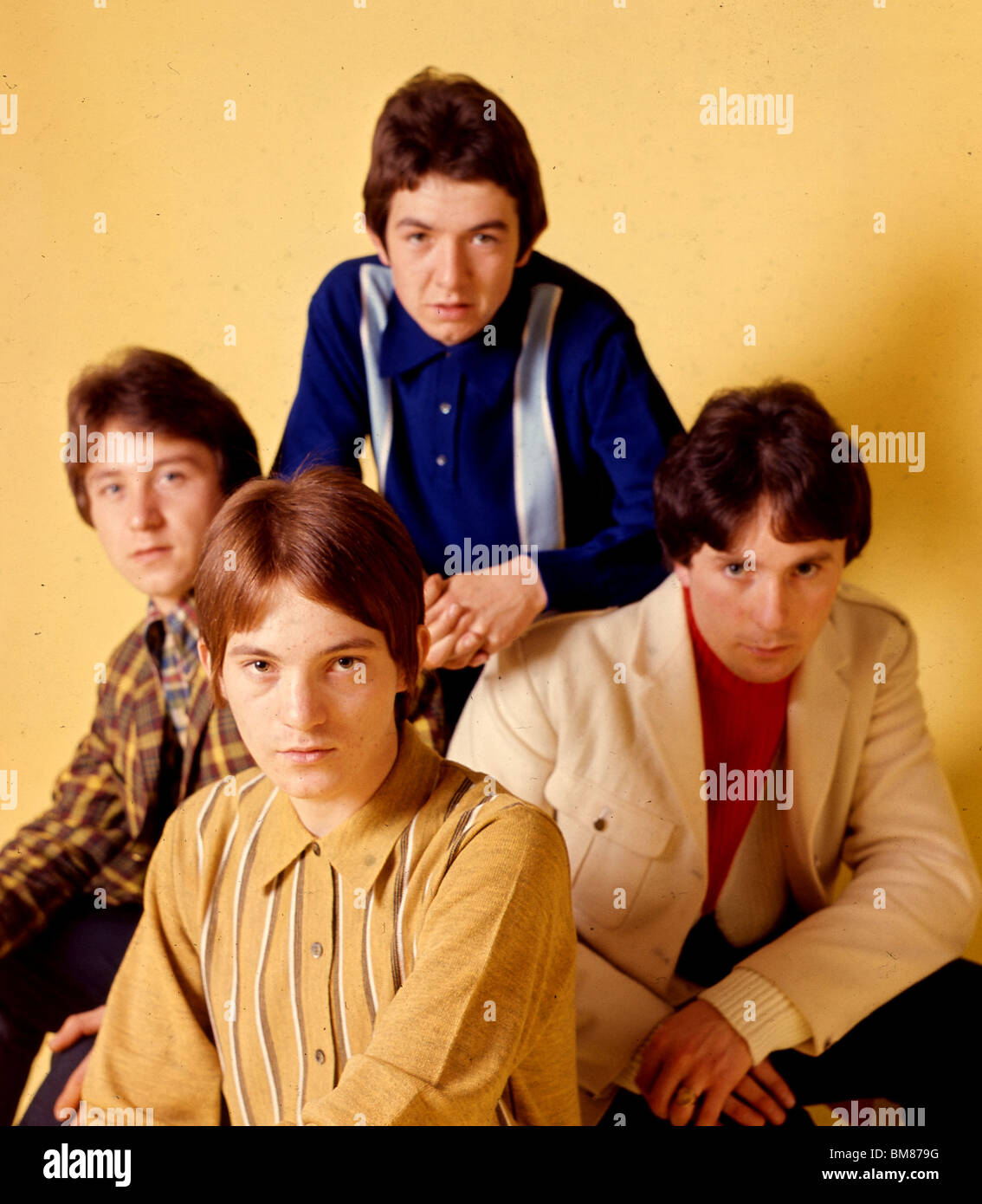 SMALL FACES in 1966 from left Kenny Jones, Steve Marriott, Ronnie Wood and Jimmy Winston Stock Photo