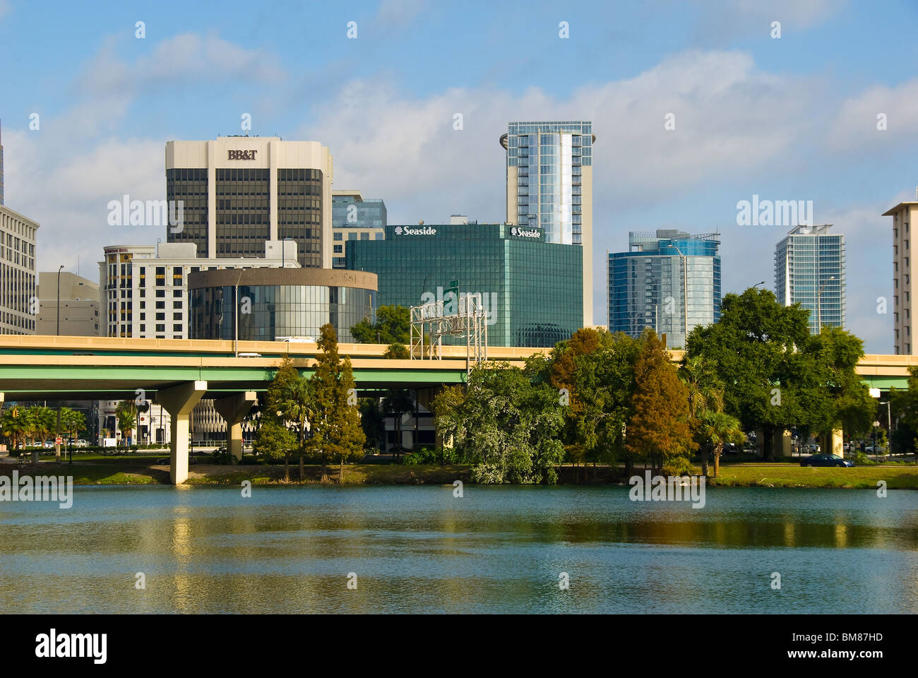 City Center and Lake Lucerne in Orlando, Florida, USA Stock Photo