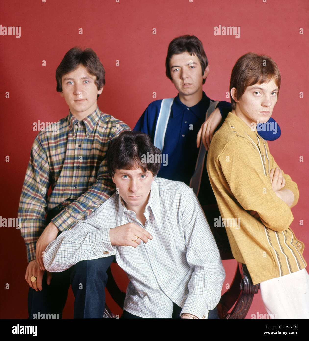 SMALL FACES in 1966 from left Kenny Jones, Jimmy Winston, Ronnie Wood and Steve Marriott - photo Tony Gale Stock Photo