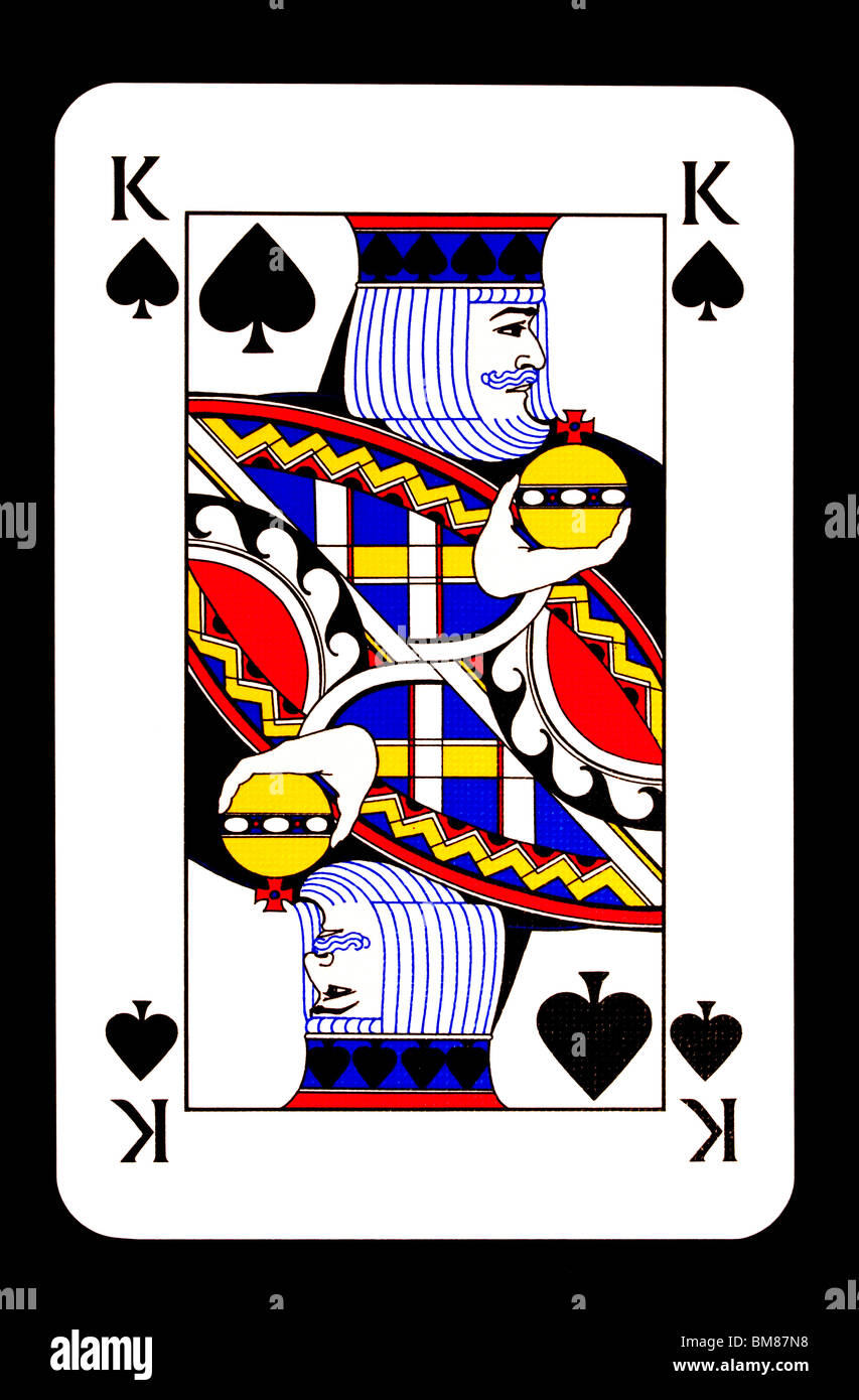 King of spade isolated on black background Stock Photo Alamy