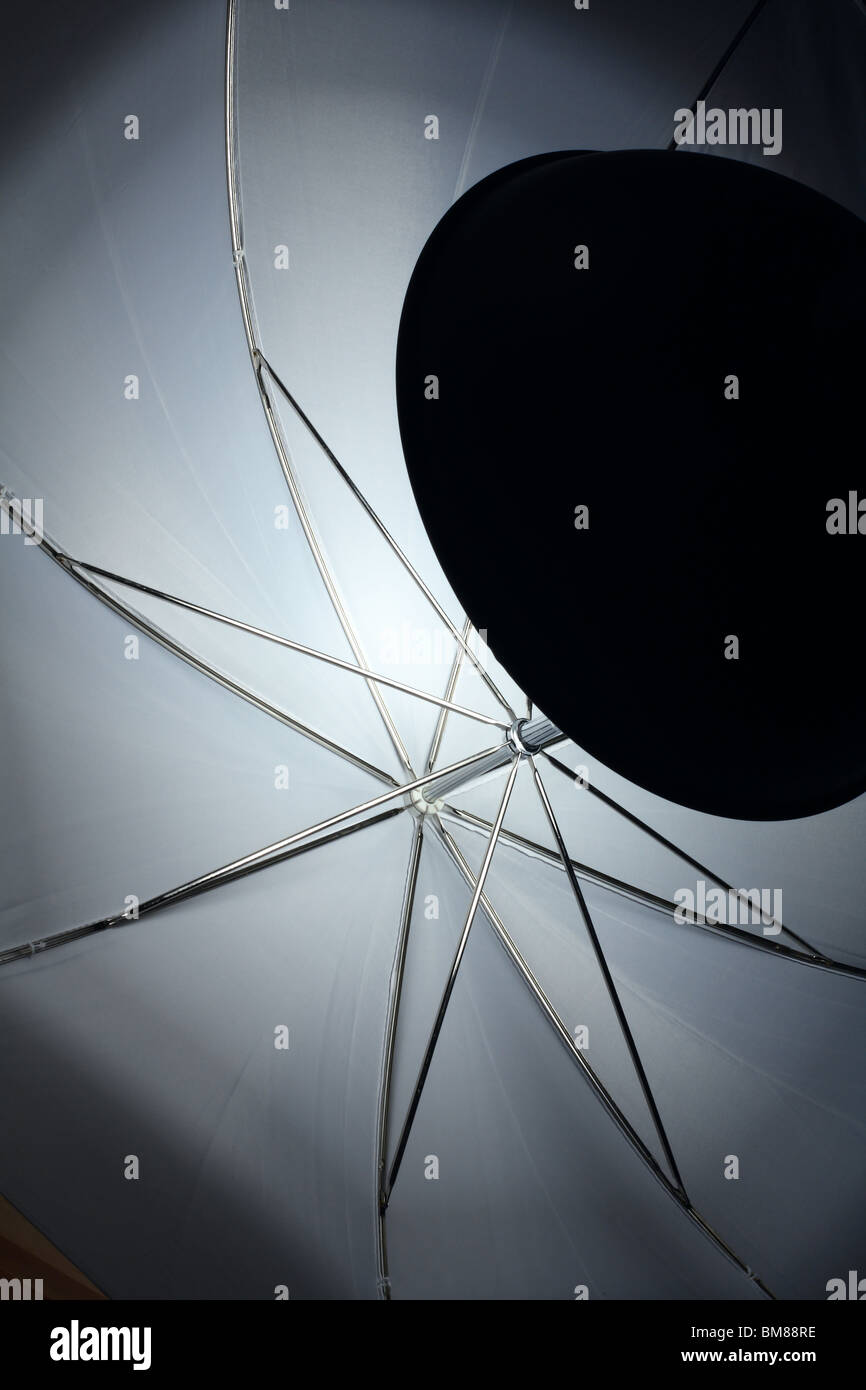 umbrella white photographic effect lighting a lamp Stock Photo