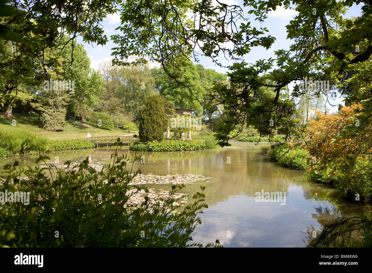 Temple Water Gardens Cholmondeley Castle, Malpas, Cheshire Uk Stock Photo Alamy