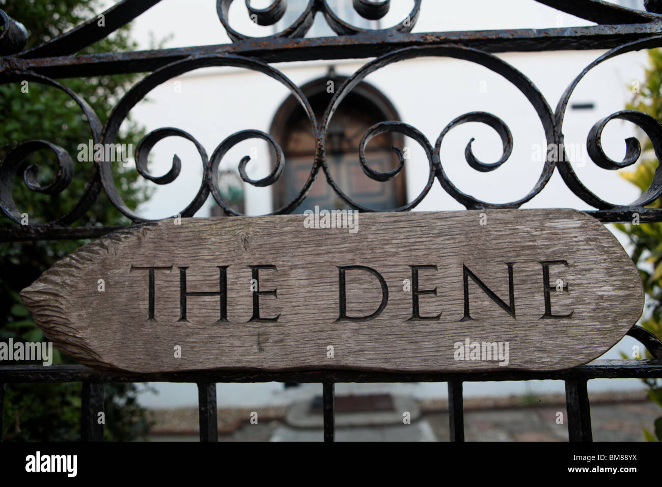 The Dene, the name of a cottage in Alfriston village in Sussex, England. Stock Photo