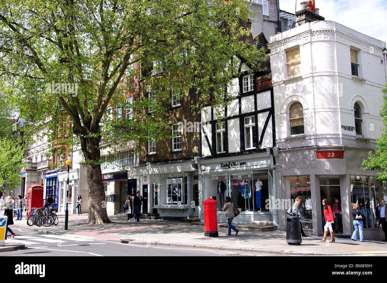 Hampstead High Street, Hampstead, London Borough of Camden, London, Greater London, England, United Kingdom Stock Photo