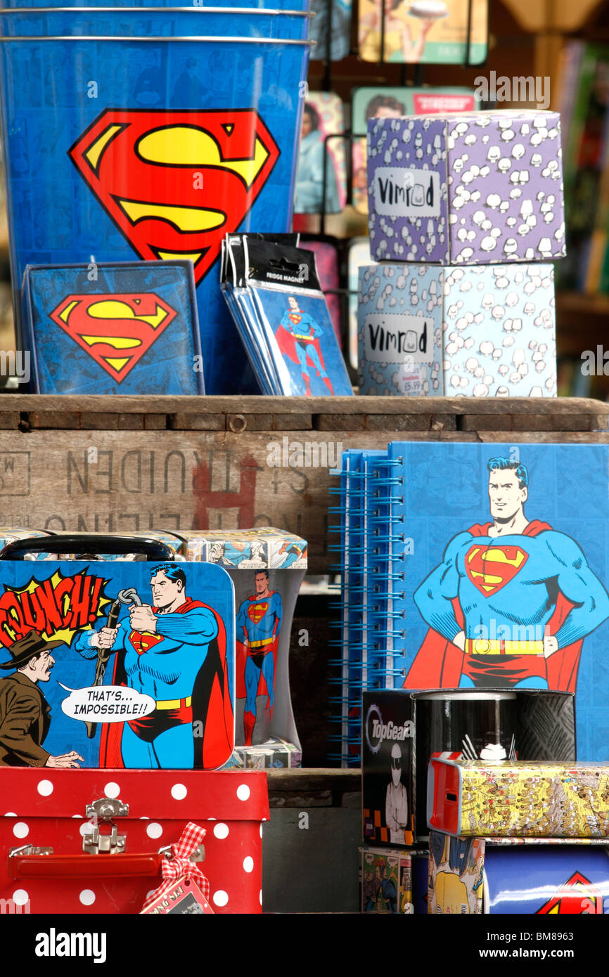 Superman - DC Comics merchandising Brookfields garden Centre, Nottingham Stock Photo