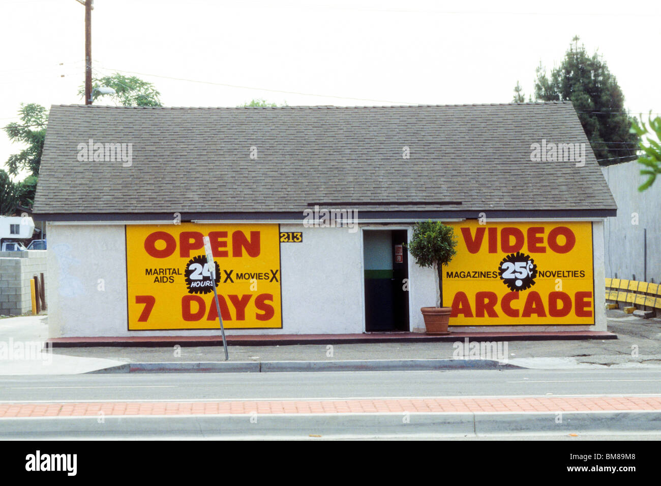 Adult video arcade sex shop Santa Ana California USA Stock Photo pic