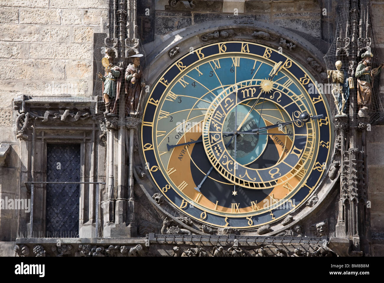 Prague Astronomical Clock. Unique clock on Gothic tower supplemented by