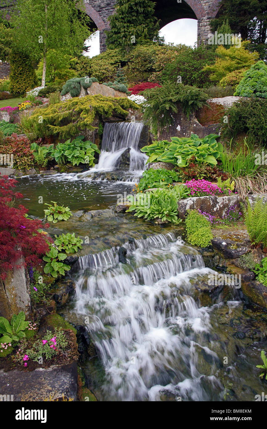 Waterfalls at Kilver Court Garden, Shepton Mallet, Somerset, England, UK Stock Photo Alamy