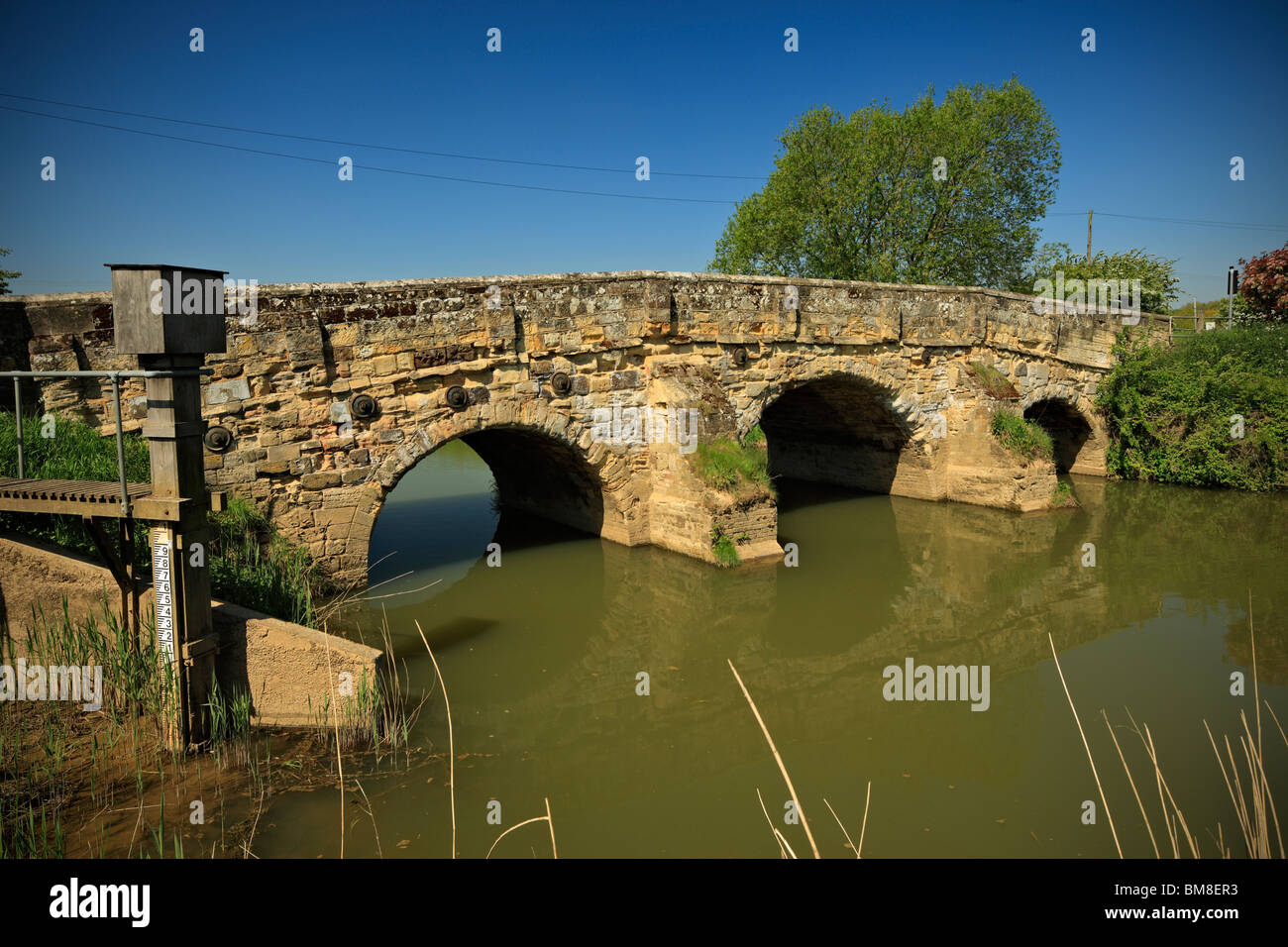 Newenden Bridge crossing the River Rother, East Sussex, England, UK. Stock Photo