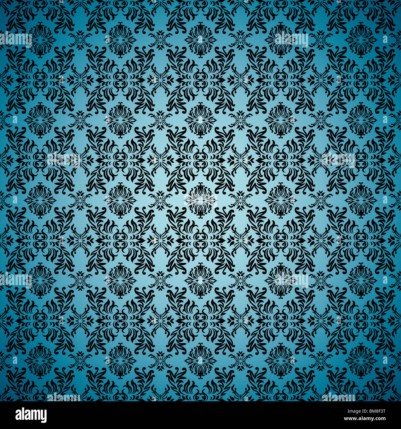 Blue seamless wallpaper background with tile gothic pattern Stock Photo -  Alamy