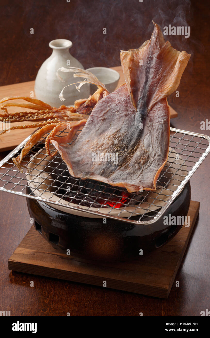 Cooking dried squid Stock Photo Alamy