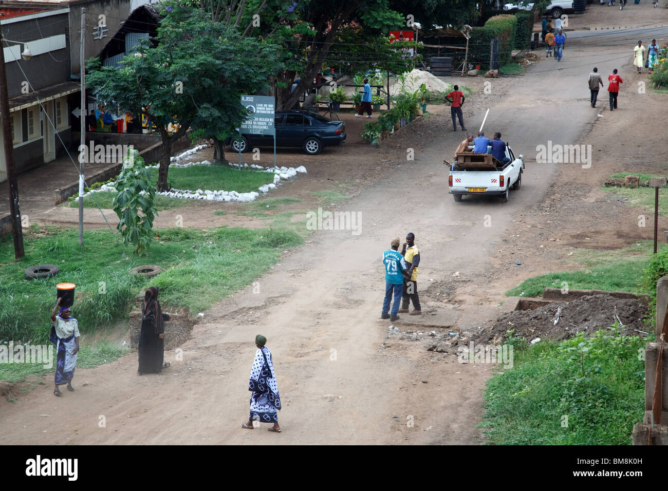 Street scene in Moshi, Tanzania Stock Photo Alamy