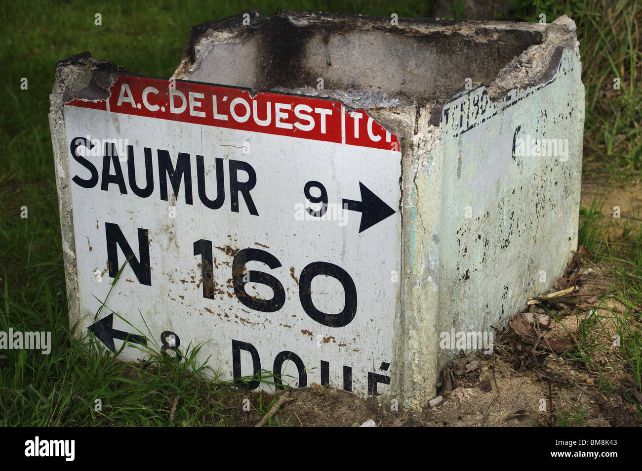 old French road sign Stock Photo Alamy