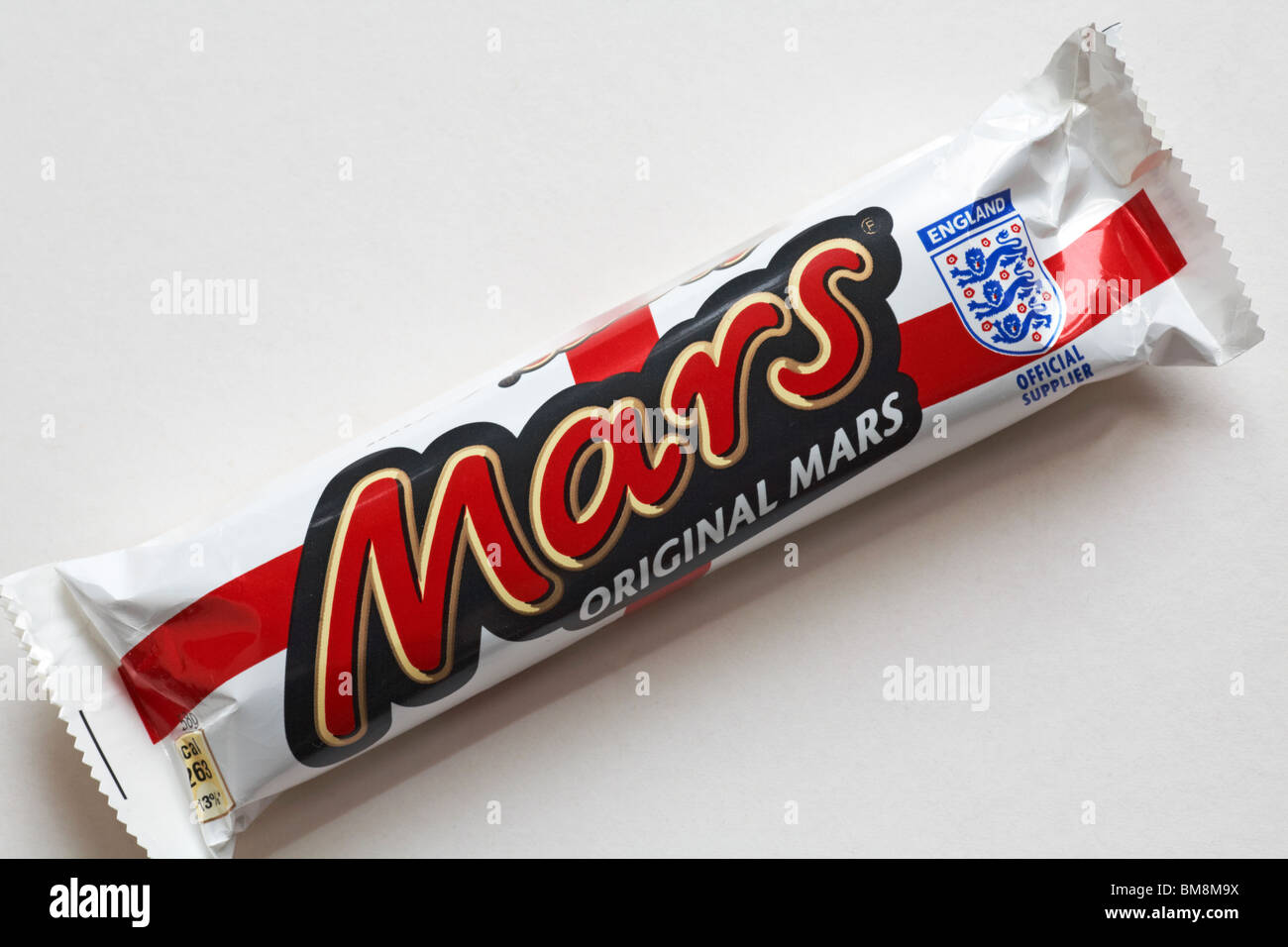 Special edition original Mars bar chocolate bar with England three lions football logo on Stock Photo