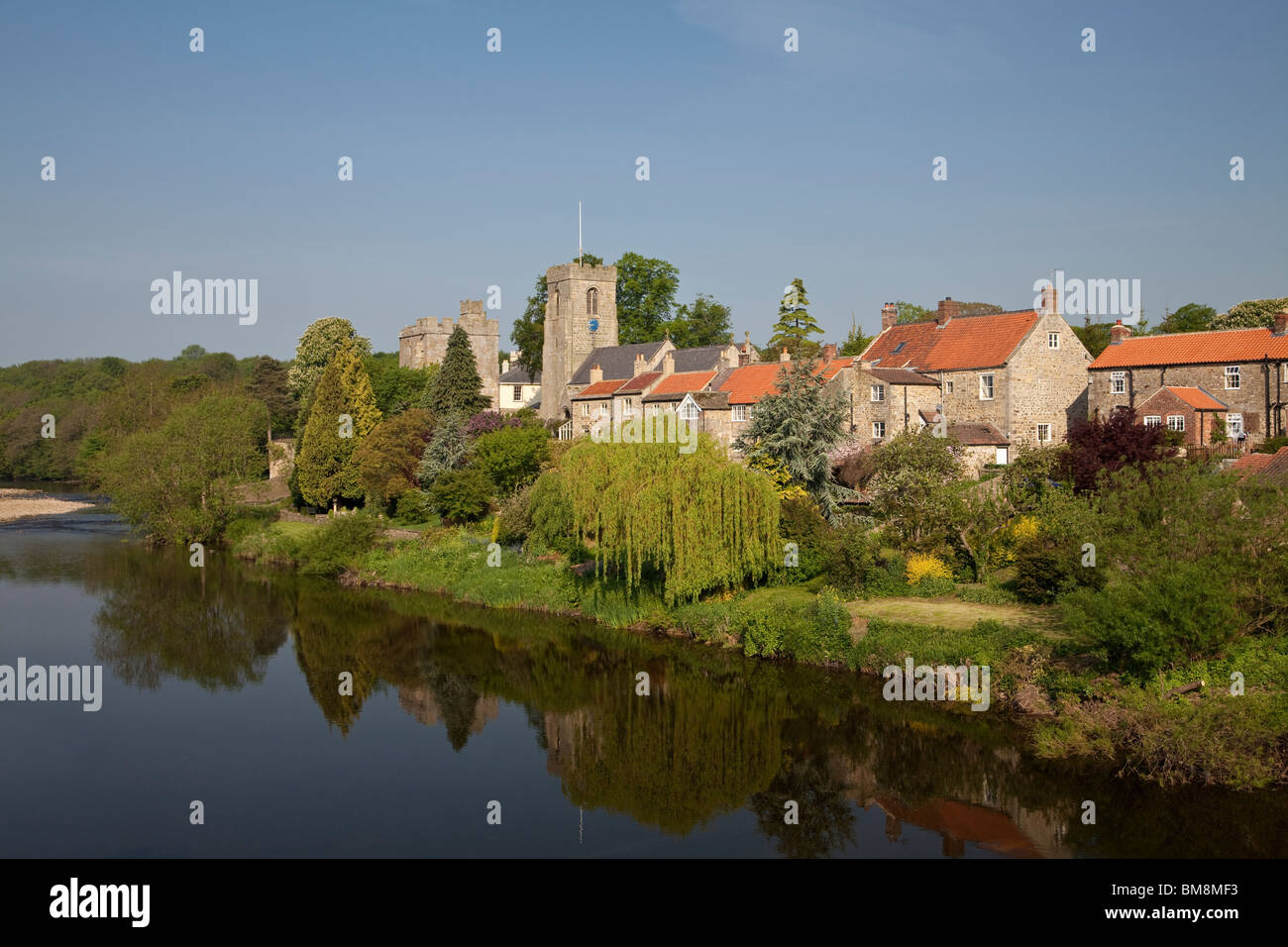 West Tanfield on the river Ure, North Yorkshire Stock Photo Alamy