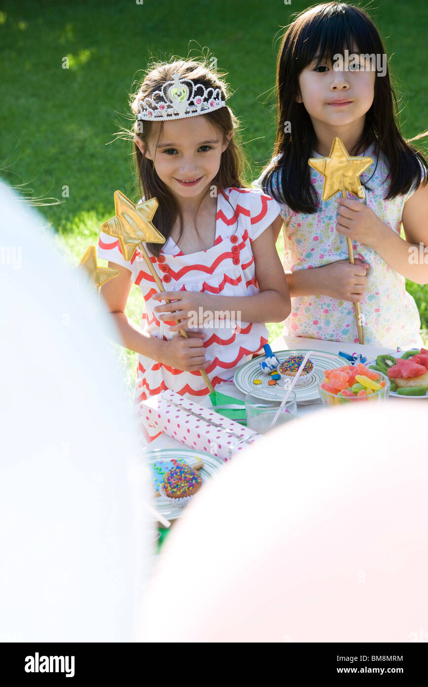 Girls in costume at outdoor party Stock Photo Alamy