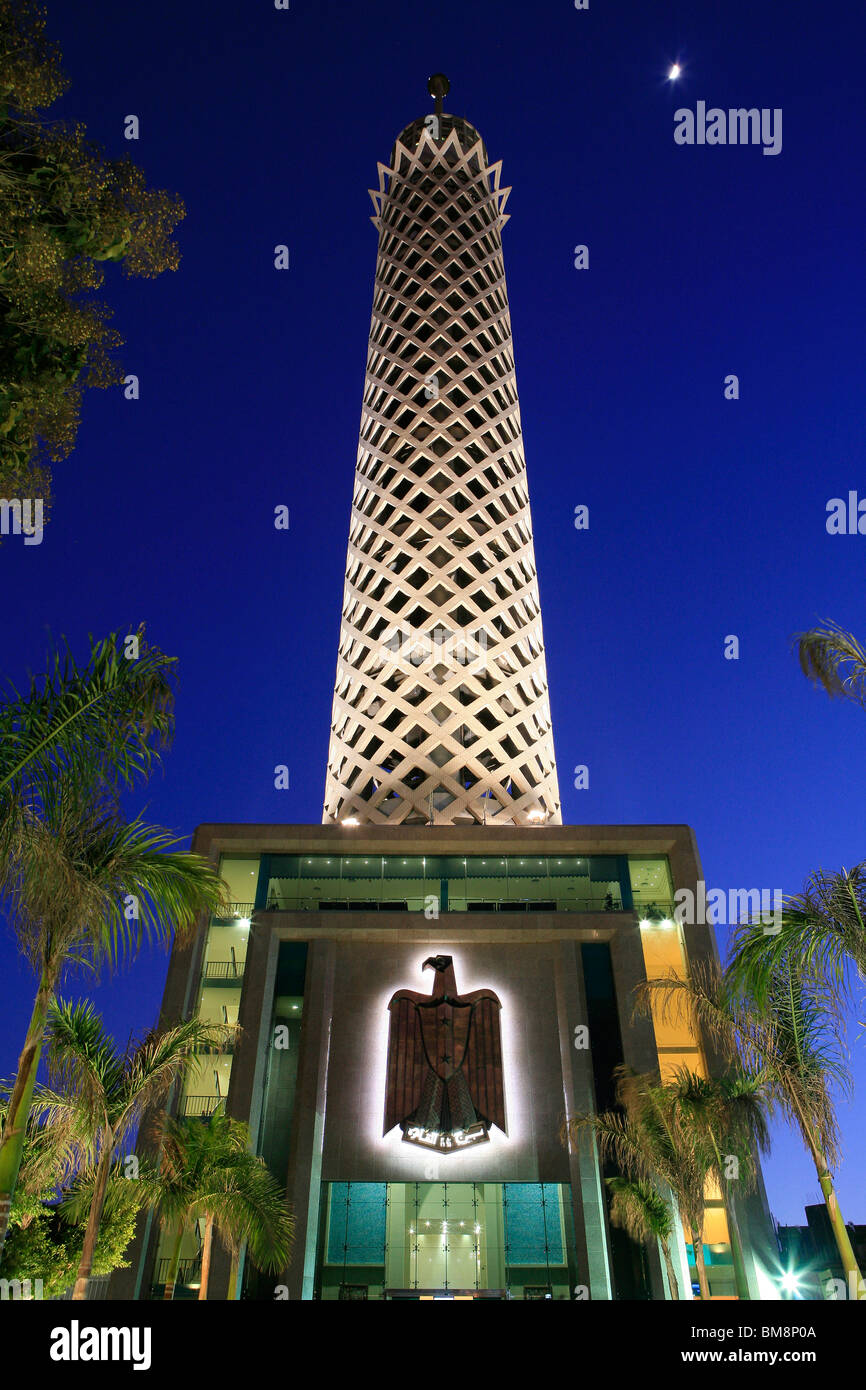 Cairo Tower (1961) at night in Cairo, Egypt Stock Photo - Alamy
