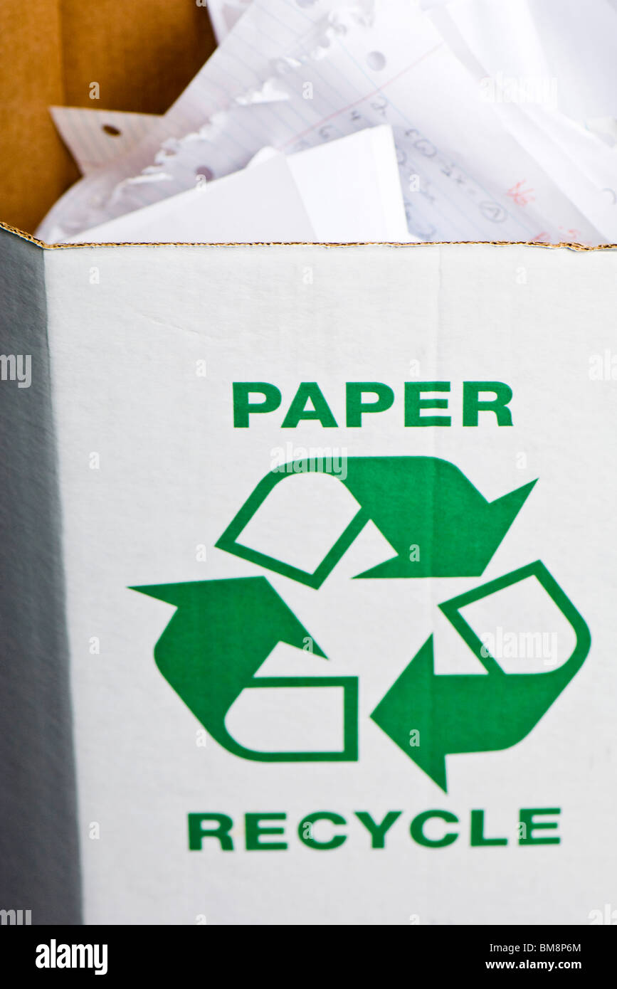 Paper recycling bin Stock Photo