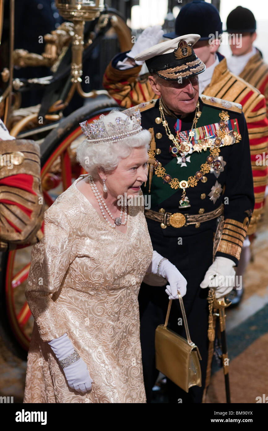 Britain's Queen Elizabeth II attends the State Opening of Parliament  at the Palace of Westminster in central London Stock Photo